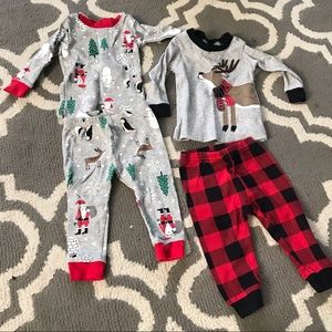 Bundle Baby boy Christmas holiday pajamas-6 months
